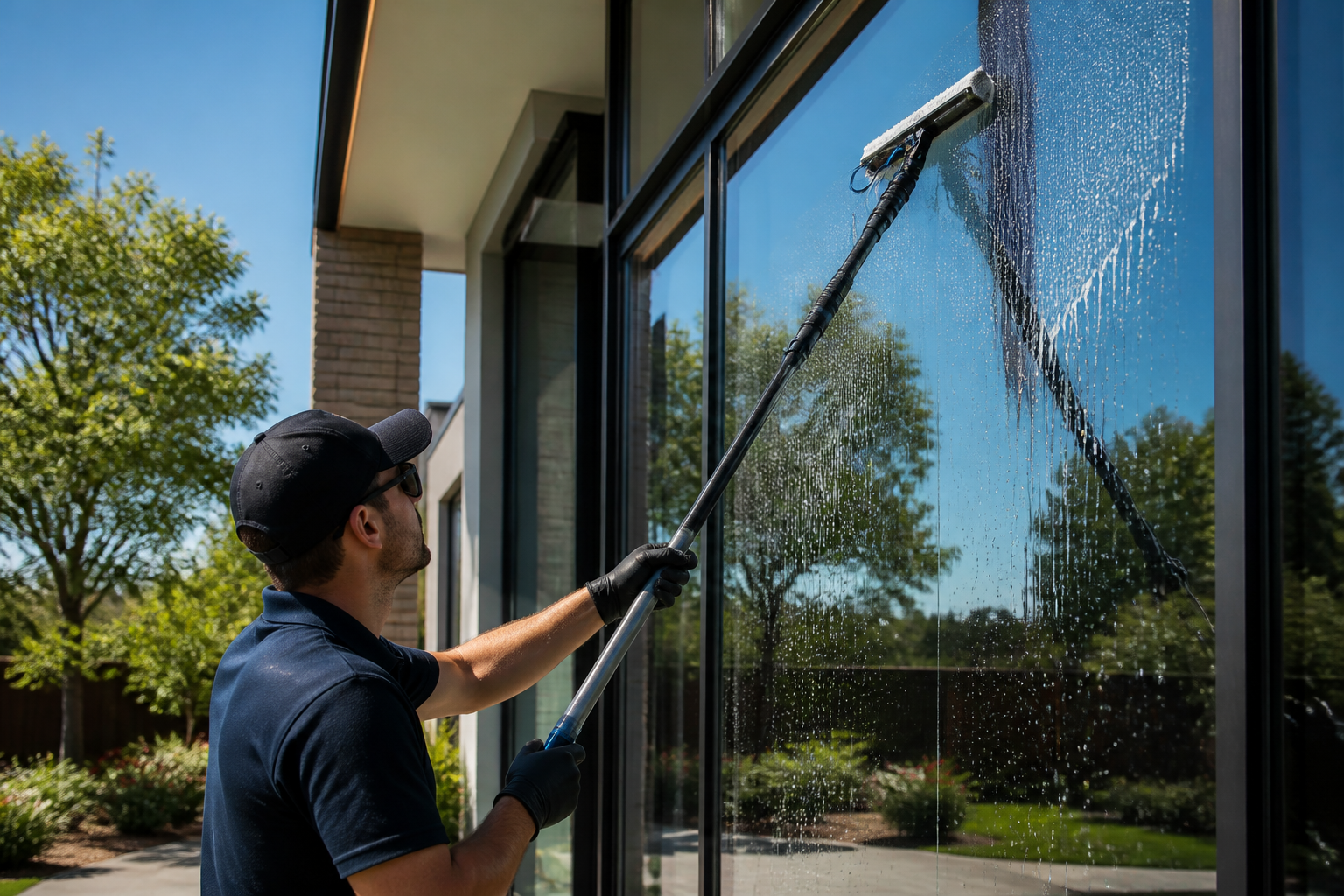 Hamilton window cleaning with clear glass finish
